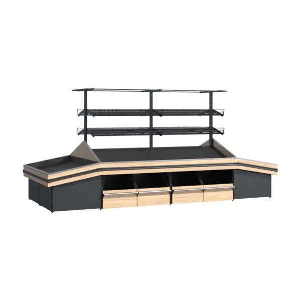 Góndola con Cajón — Expositor para Frutas y Verduras con Almacenaje