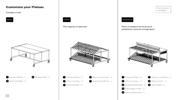GREORA PLATEAU — Mesa Expositora para Frutas y Verduras | 1250 mm
