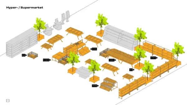 GREORA STAIRS — Expositor Escalonado para Frutas y Verduras | 1250 mm