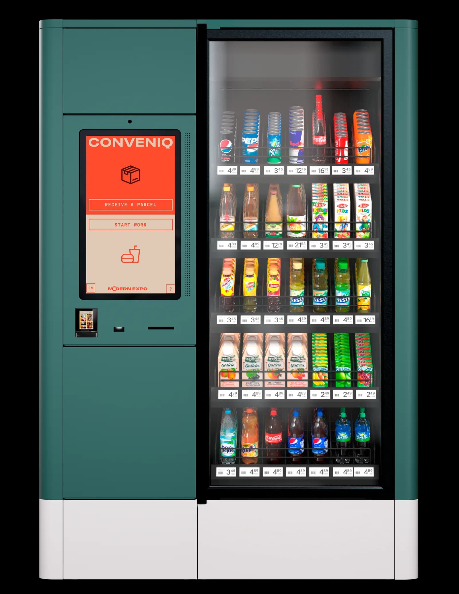 Sistema CONVENIQ de microautomat self-service para micromarkets
