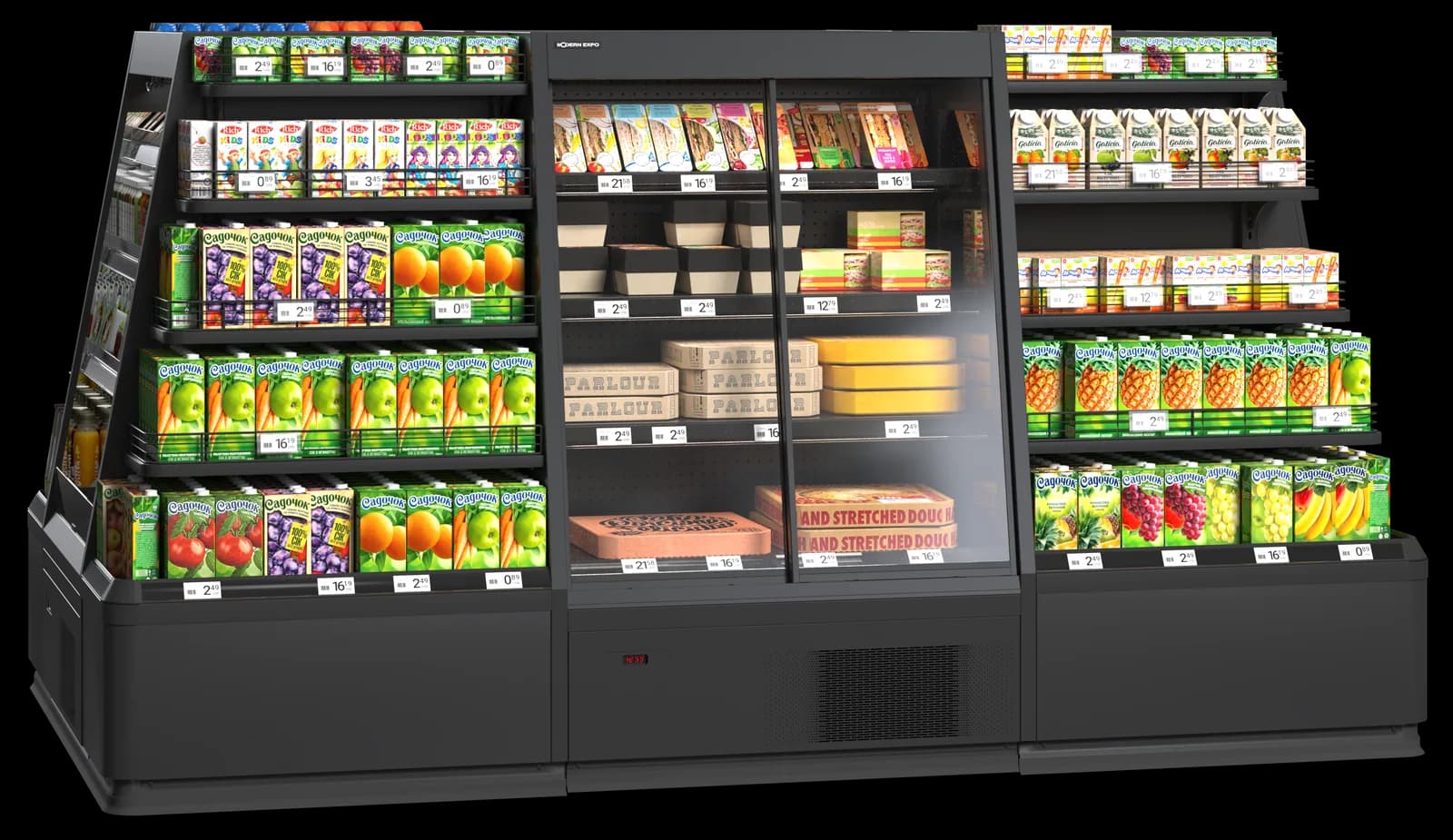 Cooles Slim Semi Open — Mural Refrigerado Semivertical expositor frigorífico — Modex Market España