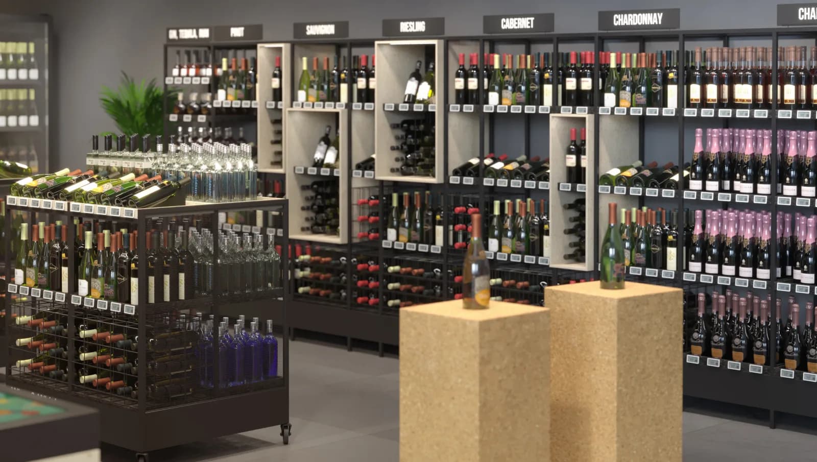 Instalación ARCHIW para zona de vinos y bebidas
