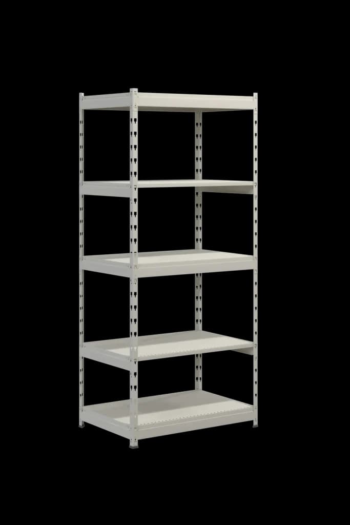 Estantería de Almacén Light Rack 2000 mm — 5 Estantes — RAL 9001 / RAL 7016